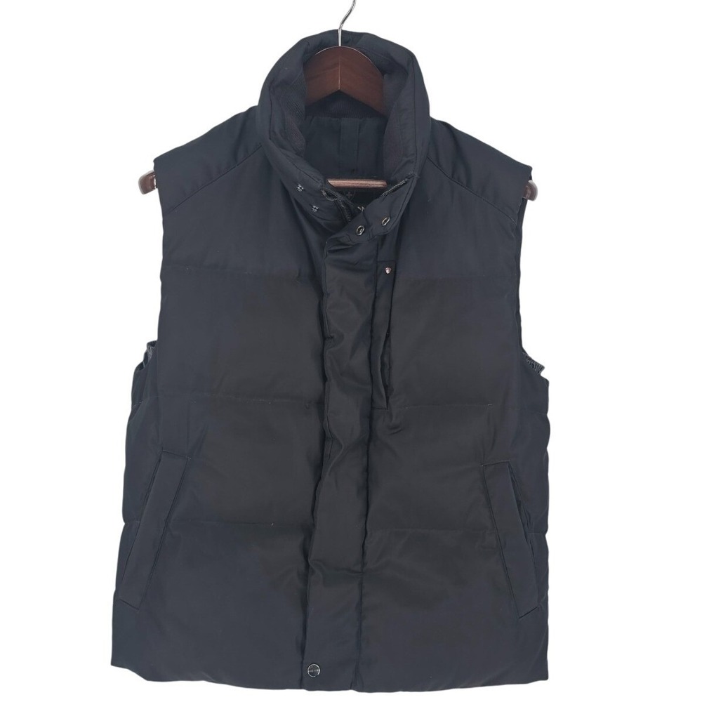 Vintage Postcard Real Down Puffer Ski Vest Mens 40 Brown Black Vero Piumino 1982